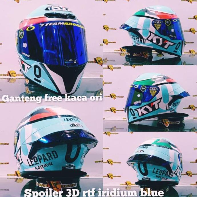 KYT HELM TT COURSE DALLA PORTA REPLIKA+VISOR IRIDIUM+SPOILER