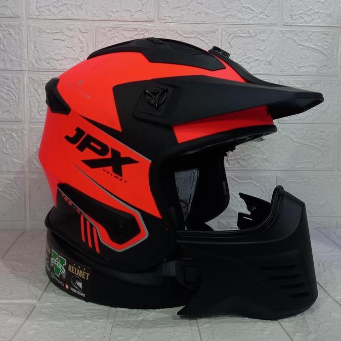 HELM JPX MX 726 fluorecent red fluo Doff