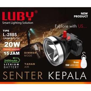 Diskon Senter Kepala / Lampu Senter Camping/ Headlamp 20 Watt Luby All Type