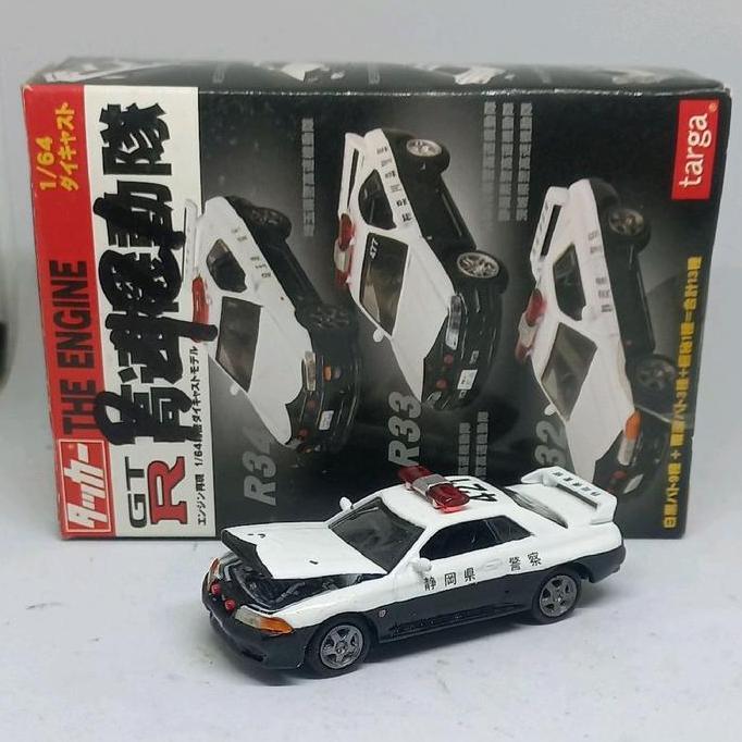 targa taccar nissan skyline gt-r (r32) japanese police the enginer diecast 1/64 n0 mulus mrintis (s)