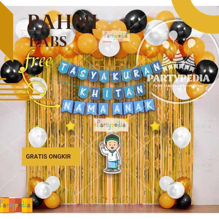 pahmilabs Paket Dekorasi Tasyakuran Khitan Lengkap Balon Dan Bunting Sale