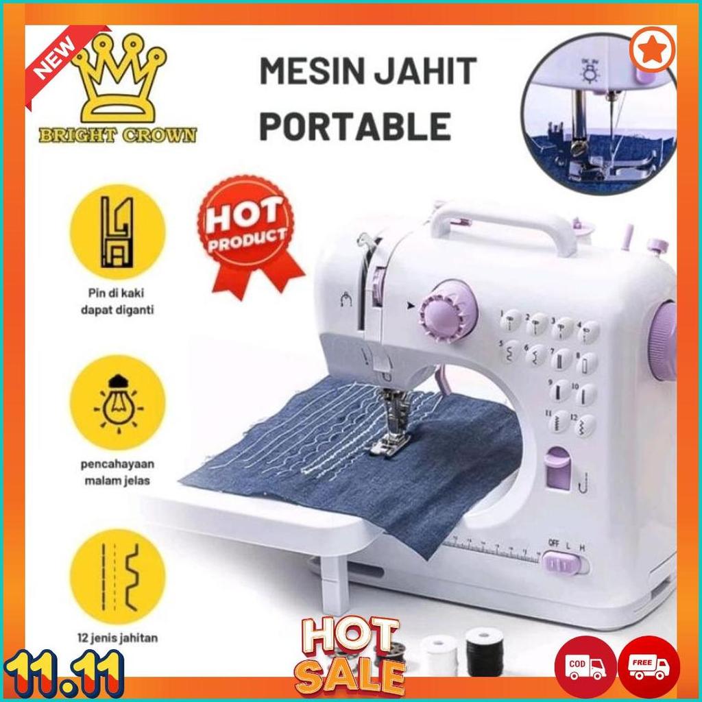 Mesin Jahit Mini Portabel 505A Multifungsi 12 Pola Mesin Jahit Listrik Pakaian Jahit Tangan Cod