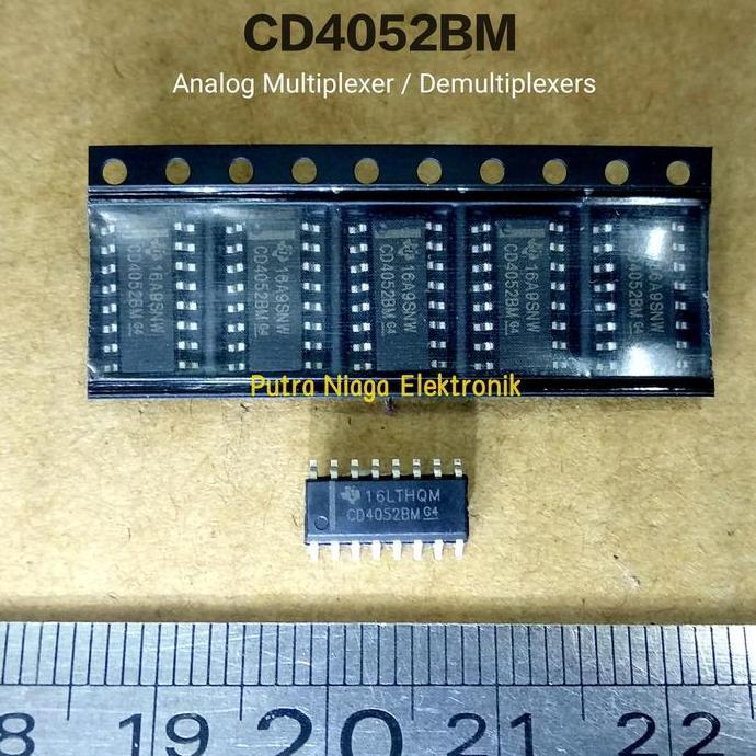 Murah (1) ic CD4052BM SMD Cmos Analog Multiplexer / Demultiplexer CD4052 4052 putran1a Berkualitas