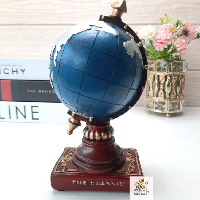Pajangan Vintage Globe / Dekorasi Meja Retro Bola Dunia/ Hiasan Meja