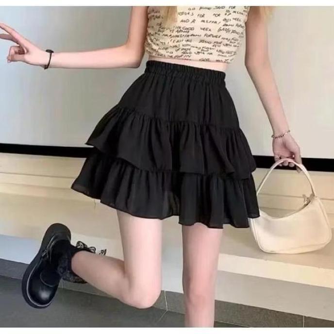 Rok POLLY Mini Skirt Susun Pendek / Rok Wanita Pendek