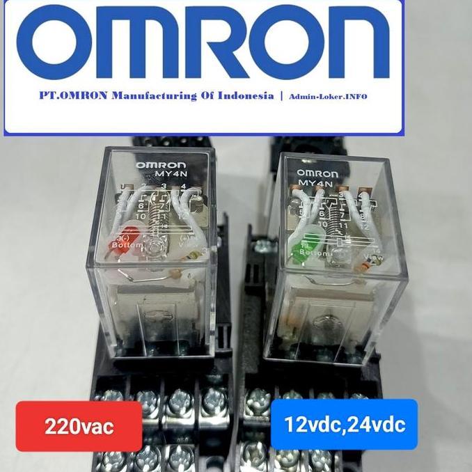 relay Omron original my4/my4n 12vdc,24vdc,220vac 14 kaki 5a set socket/relay Omron my4n original PRO