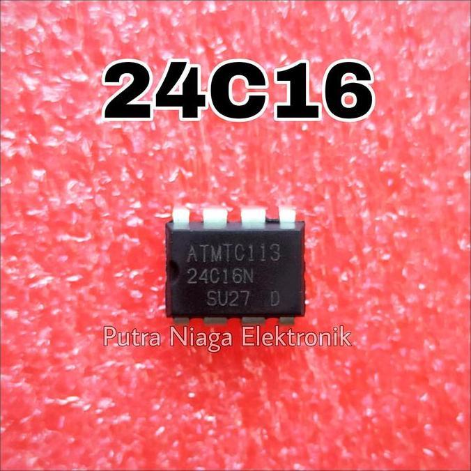 Murah (1) ic 24C16 Dip 8 pin 24C16N / 24C16A / 24C16AN Eeprom Memory 16Kbit putran1a