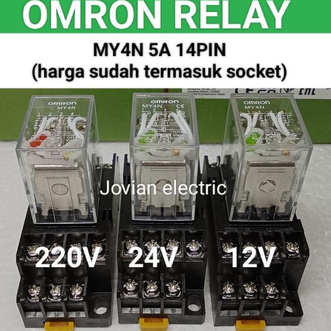 set relay omron my4 my4n 220vac plus soket BARU