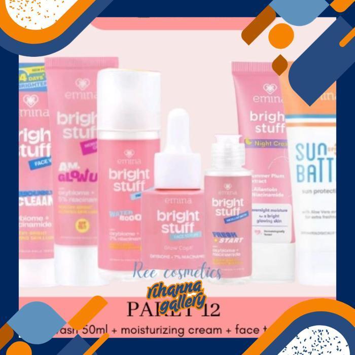 Dgh-43 Emina Bright Stuff Paket 1 Lengkap Skincare 1 Set | Emina Paket Skincare Remaja Murah