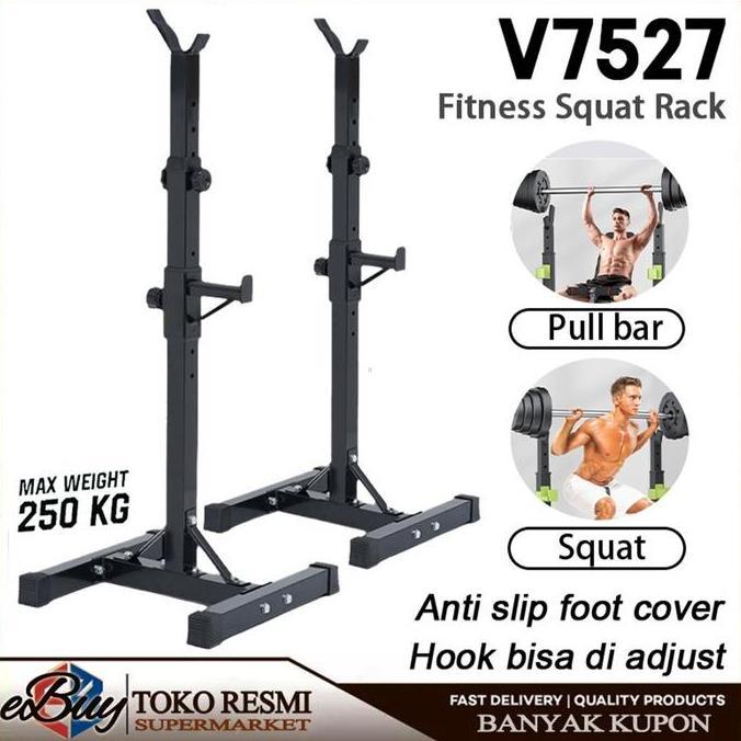 Promo Squat Rack Stand Barbel Rack Adjustable Squat Rack Independent Weight Lifting Alat Fitness Gym