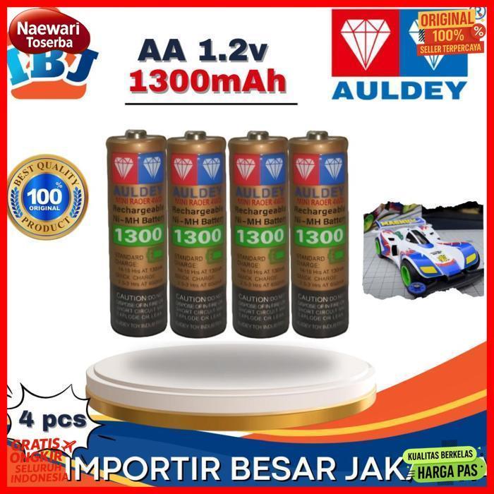 Baterai Aa Original Auldey Rechargeable Isi 4 1300 Mah Batre Cas Auldey Aa 4 Pcs 1300Mah