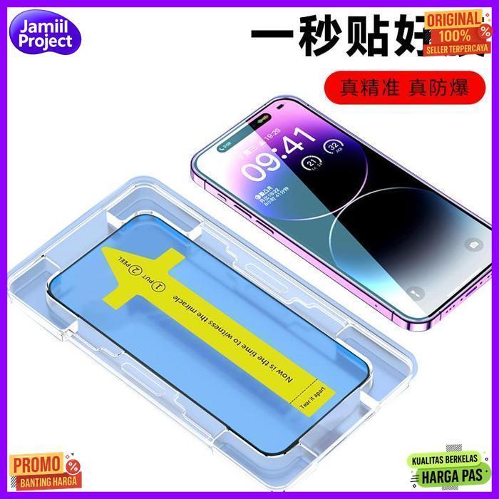 Anti Gores Tempered Glass Anti Spy Iphone X Xr Xs 11 12 13 14 Pro Max Dengan Cetakan / Housing