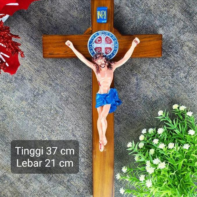@@@@] Salib Dinding Benediktus Yesus resin 40 cm