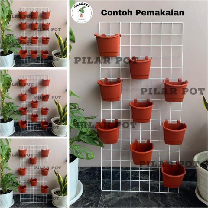 ram besi putih pot bunga gantung gantungan pot argo - RAM BESI 45 X 95