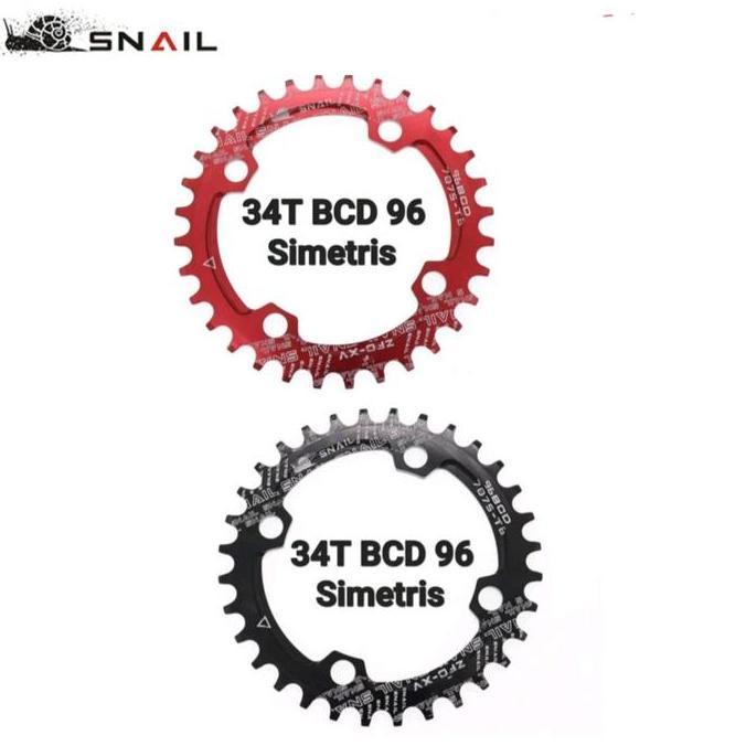 Snail Chainring 34T Bcd 96 Chain Ring Arm Crank Bcd96 32T Hitam