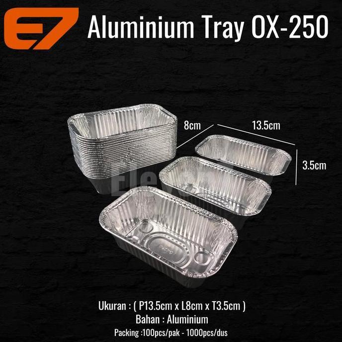 Aluminium Tray OX 250 dan Tutup - Tray Baking, Food Tray