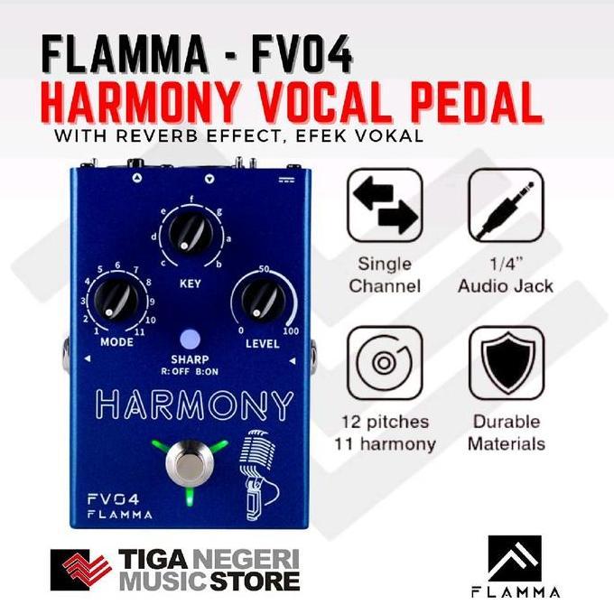 Flamma Fv04 Harmony Vocal Pedal With Reverb Effect, Efek Vokal