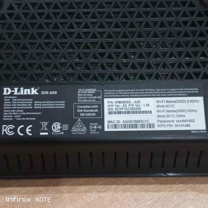 D-LINK DIR-809 DUALBAND WIRELESS ROUTER DLINK PPPoE WAN (BEKAS NORMAL)