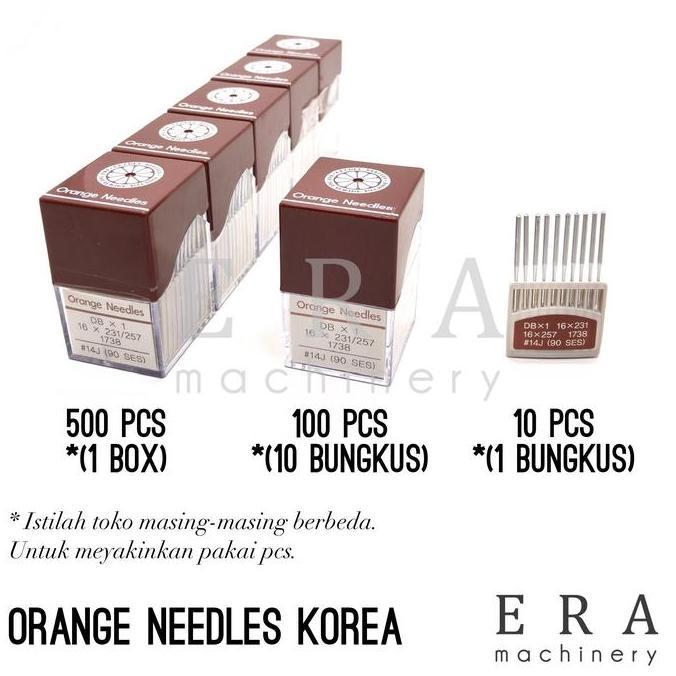 Jarum Jahit Flx118A Uyx118Gas Orange Needles Korea Fl X 118A Uy 118Gas