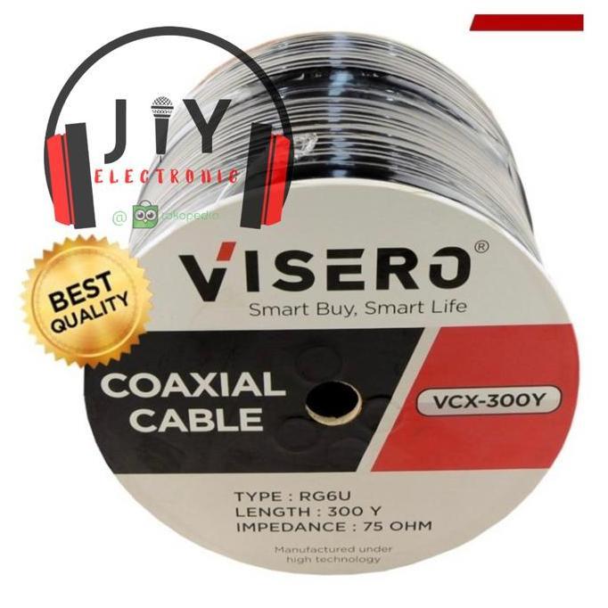 HARGA DISC - Kabel Parabola Kabel Coaxial RG6 RG6U RG 6U 750 ohm 300 Yard Visero