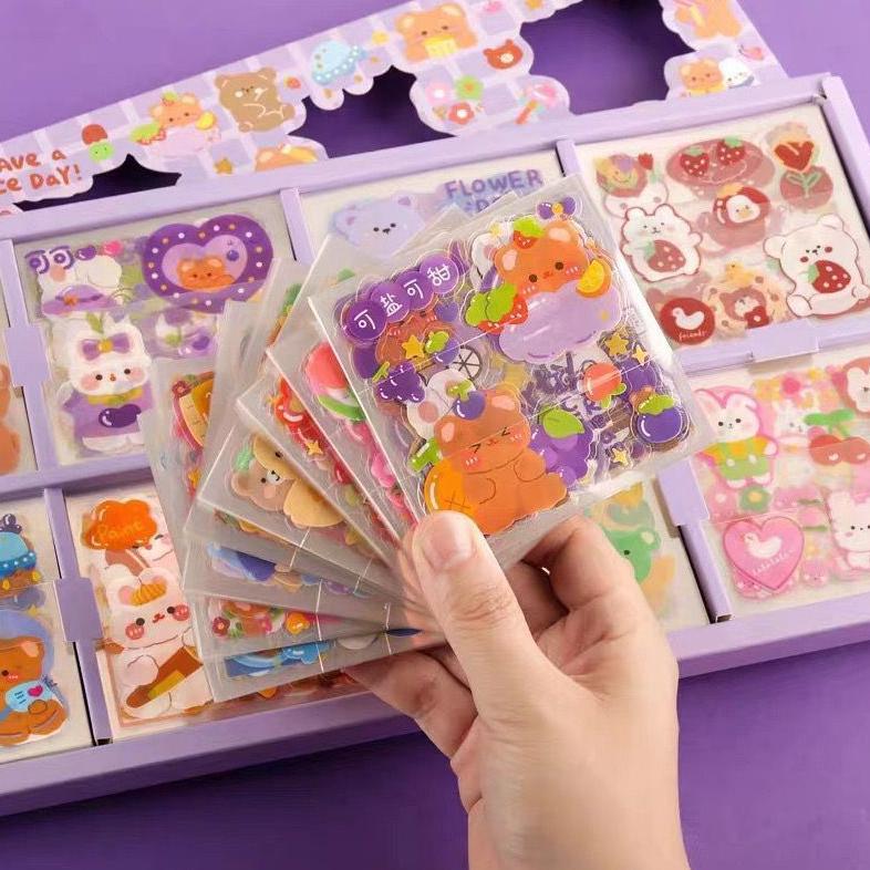 200 Lembar Sticker Box Pvc Jumbo Size Stiker New