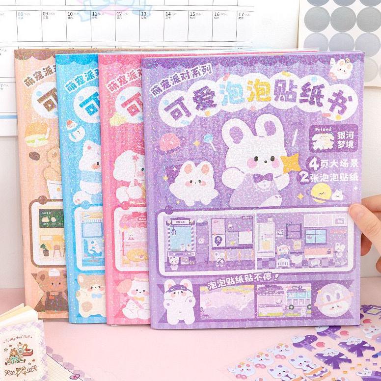 Buku Stiker Diy Bear Quite Book Beruang Landscape Sticker Ruangan New Product