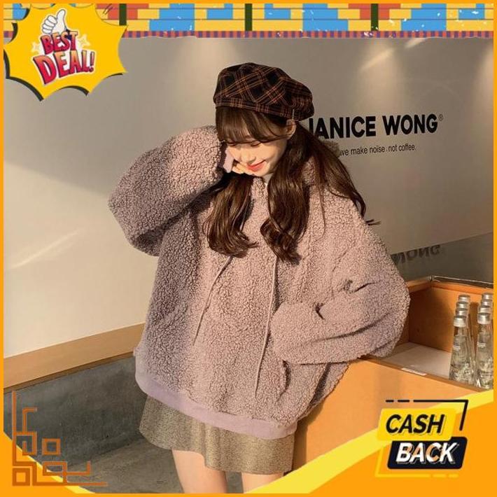 Siap Dikirim Kja-15 Jaket Luaran Wanita Import Korea Jepang Big Size Wol Bulu Kuping Beruang Winter 