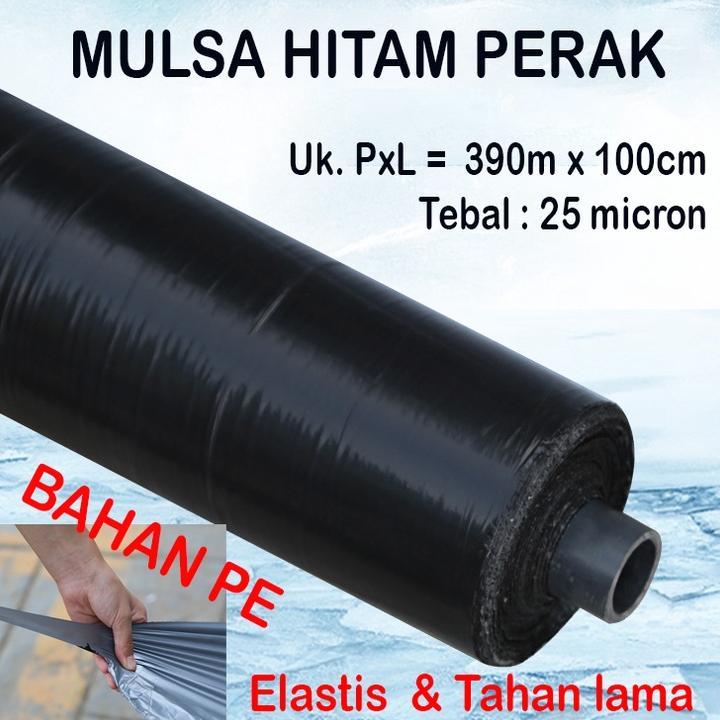 Plastik Mulsa Hitam Perak 1 Roll  Panjang 390 m Lebar 100 cm