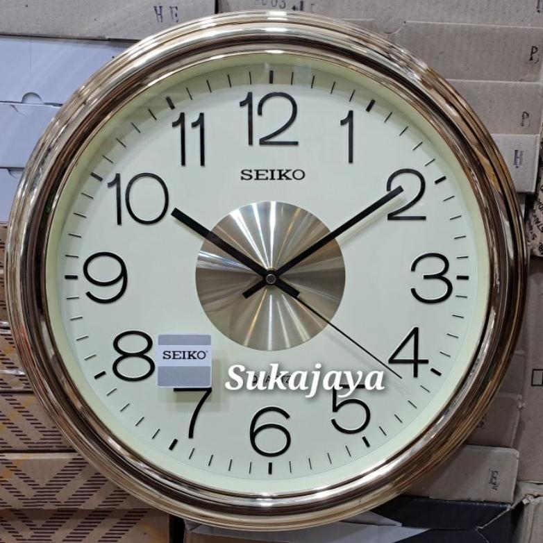 jam dinding seiko besar gold /silver 40cm