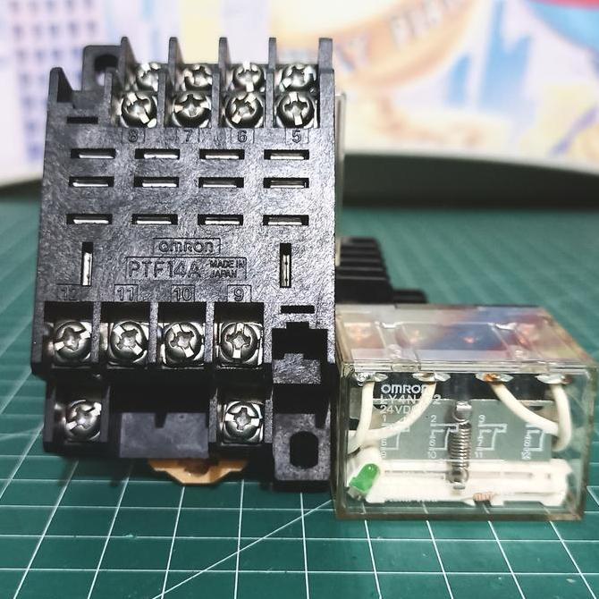 Relay OMRON LY4N-D2 24VDC + Socket OMRON PTF14A 14 Pin Original Japan READY