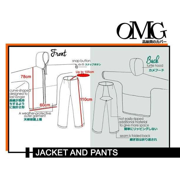 Jas Hujan Setelan Jaket Celana Resleting Omg Tebal New