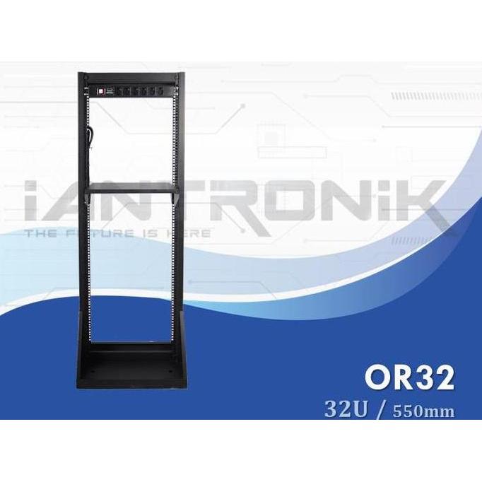 INDORACK Open Rack OR32 32U Depth 550mm Rak Server 19"