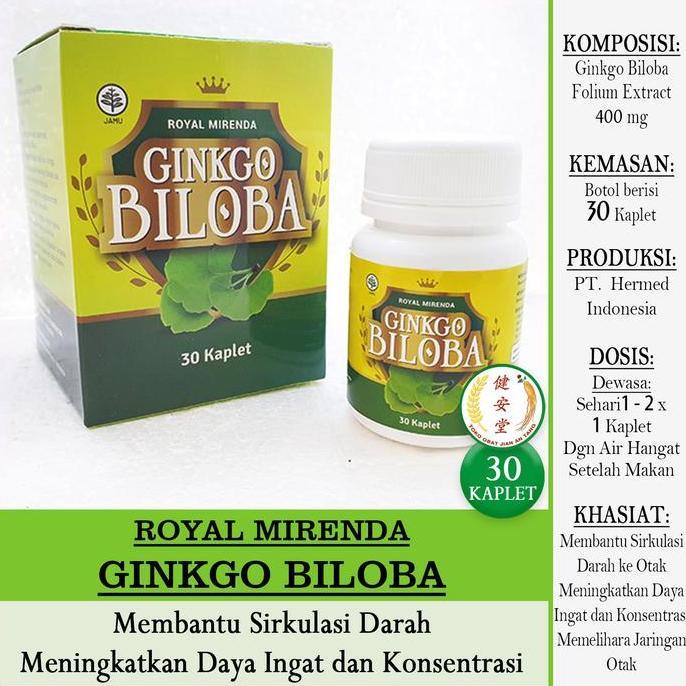>>>>>] [Royal Mirenda] GINKGO BILOBA [30 Kaplet] Membantu Sirkulasi Darah-Tingkatkan Daya Ingat dan 