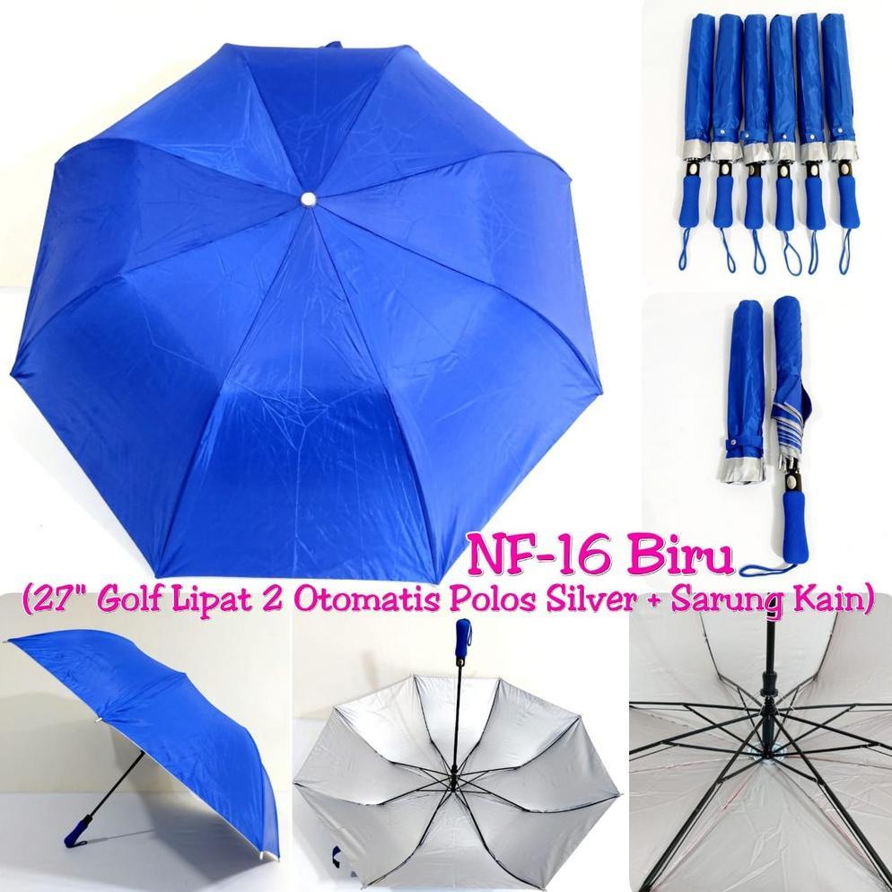 Nagoya Payung Golf Lipat Otomatis+Sarung / Payung Lipat Jumbo / Payung Golf Lipat Polos Warna Hemat