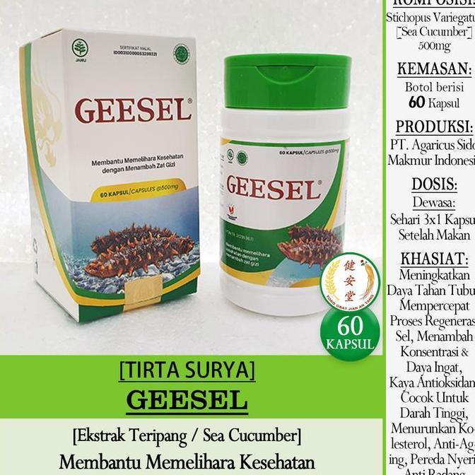 #####] GEESEL [Kapsul Tripang] isi 60 kapsul u. Kesehatan Badan dan Kulit