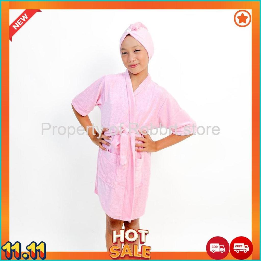 Set Handuk Kimono Anak + Handuk Pengering Rambut | Handuk Mandi Anak Lembut & Cepat Kering Cod