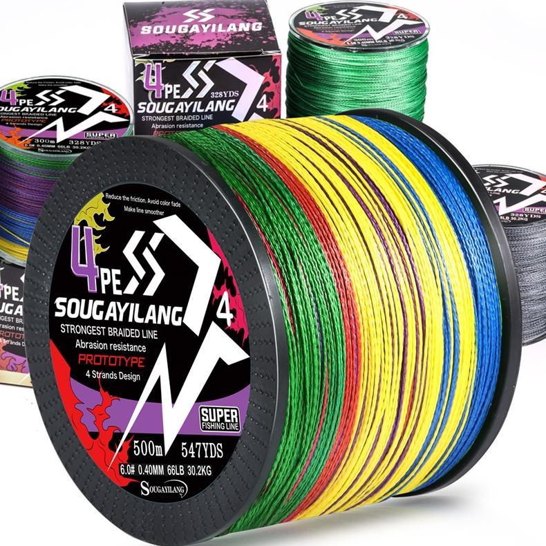 Senar Pancing PE 4 Untai 300M/500M Senar Pancing Kepang Maks 18-66LB Joran Pancing Alat Pancing