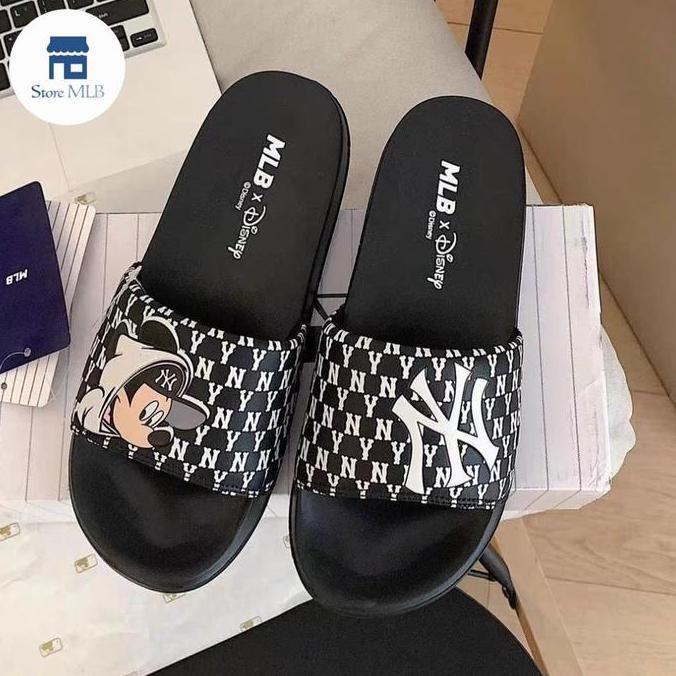 Sandal Slide MLB x Disney NY Yankees & LA Dodgers Black White