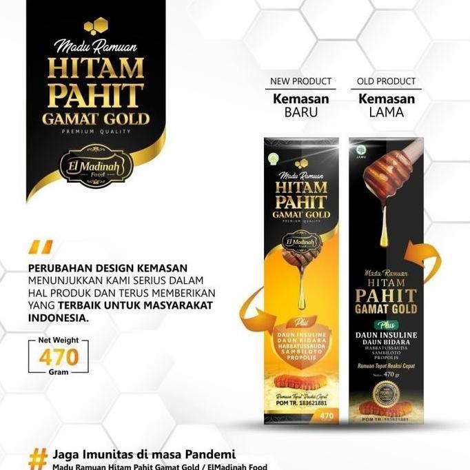 Madu Ramuan Hitam Pahit Gamat Gold Plus Daun Insulin Bidara Sambiloto PRAM
