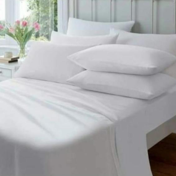 Sprei Only Polos Putih | Sprei Hotel | Sprei Microfiber Polos Putih Bantal Kain