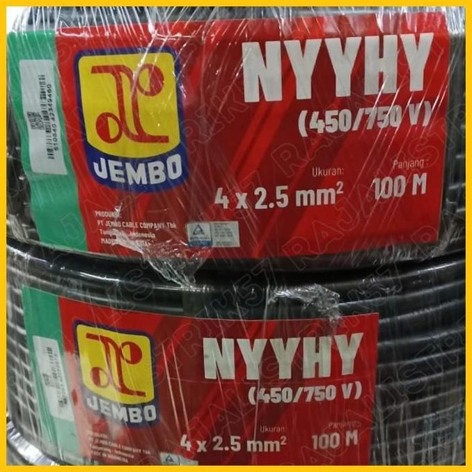 Open DS] Jembo Kabel Cable NYYHY Serabut Hitam 4x2.5 mm 100M