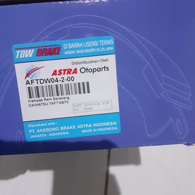 brakeshoe kampas rem belakang Rush/Terios Konde Original Tdw TERBARU