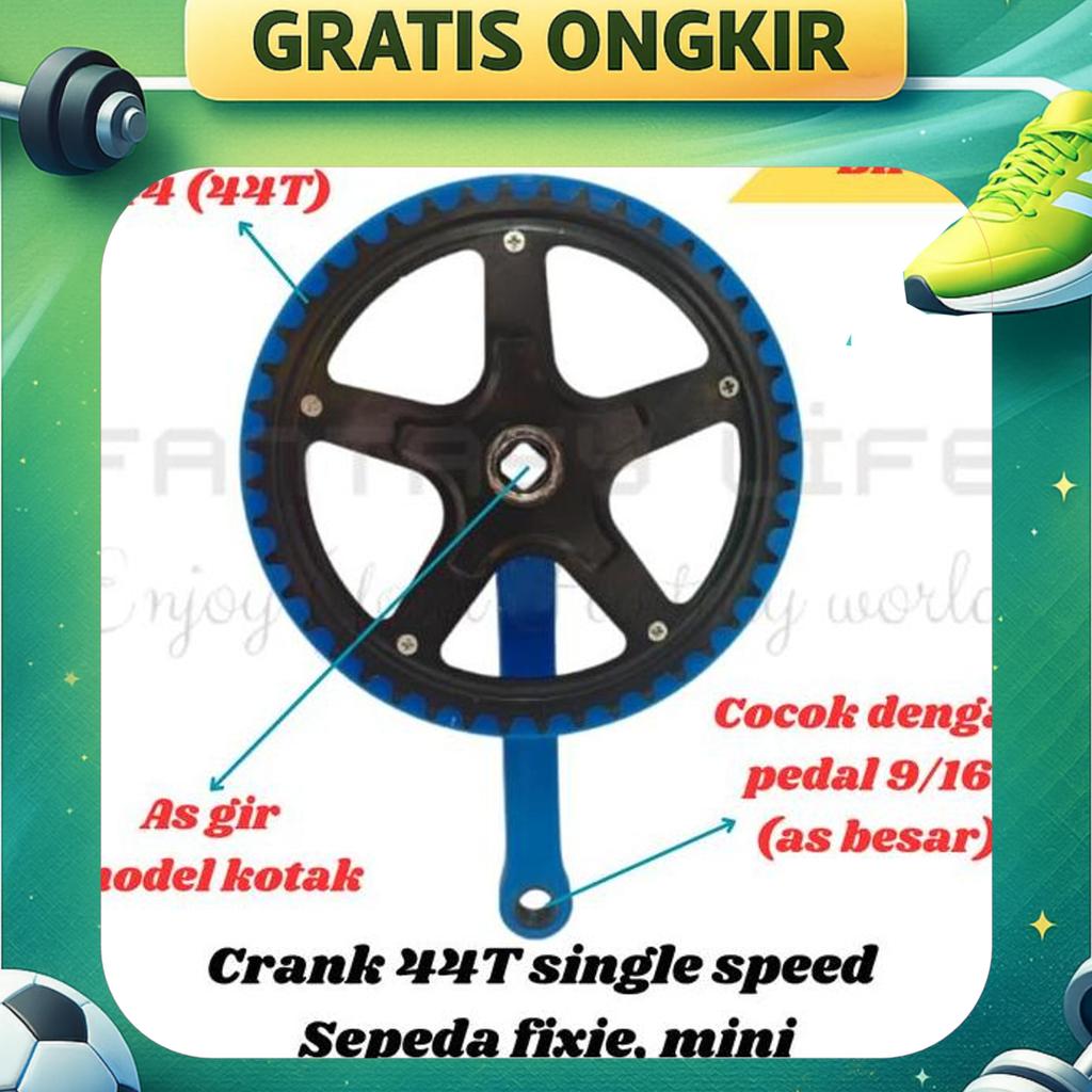 Fantasy Gear Gir Crank Set Depan Sepeda Single Speed 44T Sepeda Fixie Lipat Minion