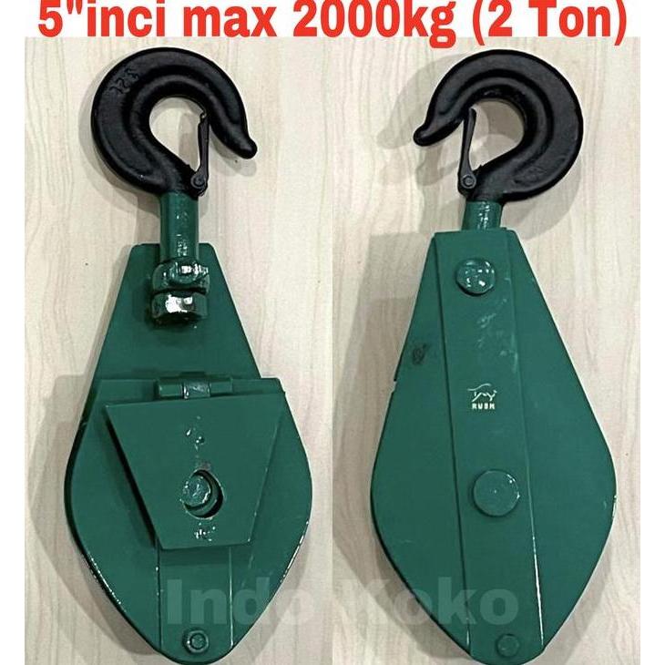 TERBARU - Katrol 5"inci kapasitas 2ton (2.000kg) Kerekan 5inci derek katerol 5"