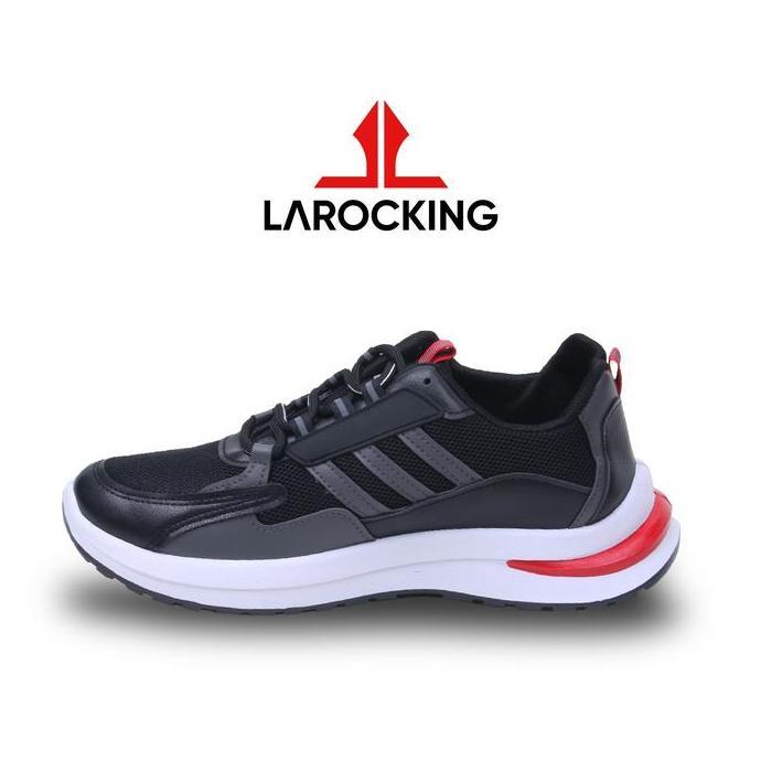 Larocking - Nova Hitam Abu | Sepatu Sneakers Casual Gym