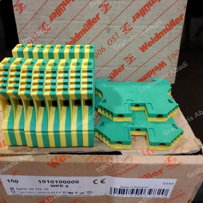 terminal blok grounding WPE 4 weidmuller terminal 4mm 101010000