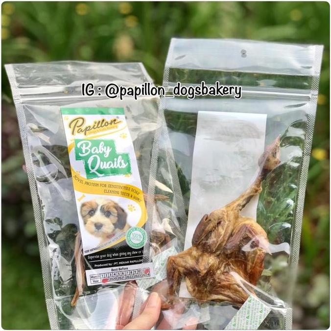 Promo Dried Baby Quail - Papillon Snack Anjing Kucing Burung Puyuh Cod