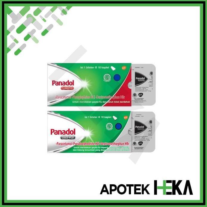 Ready stock Panadol Cold & Flu Hijau Strip isi 10 Tablet - Flu dan Batuk murah