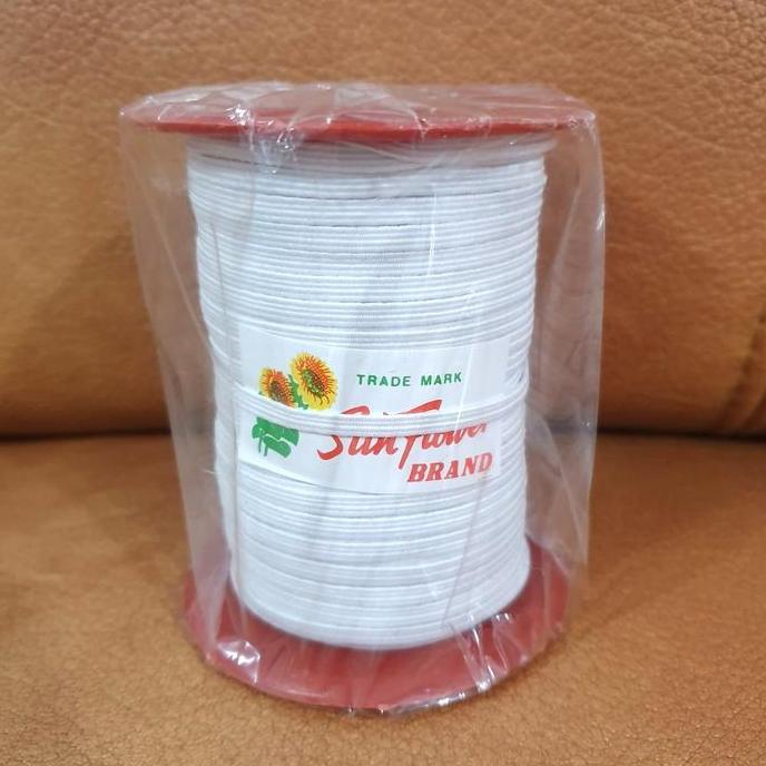 Karet Elastis Putih 4 mm / Karet Elastis Baby 4 mm (60 Yard) murah