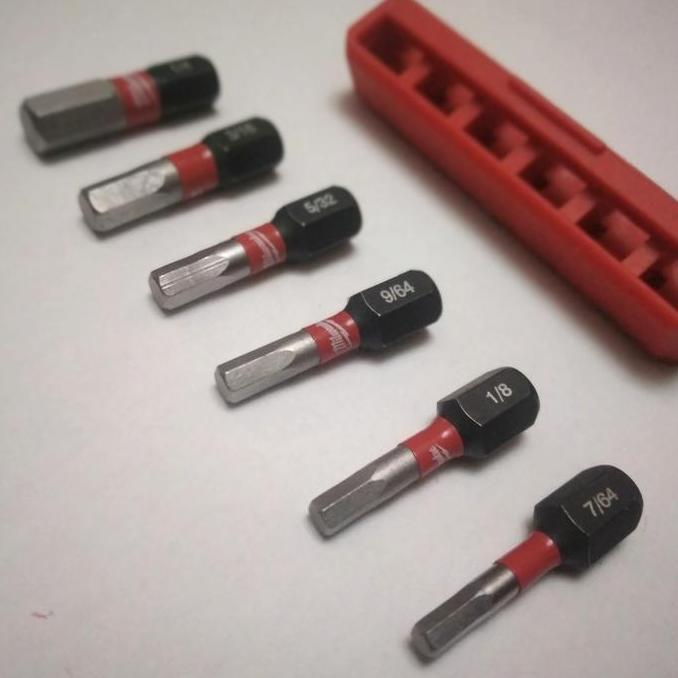 New- Mata Obeng Set Milwaukee Shockwave HEX 1 inch 6 pcs (Kunci L)